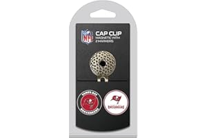 Team Golf NFL Tampa Bay Buccaneers Cap Clip with 2 Golf Ball Markers Golf Cap Clip with 2 Removable Double-Sided Enamel Magnetic Ball Markers, Attaches Easily to Hats