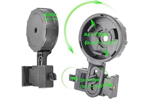 Gosky Adattatore telescopico per telefono, adattatore per digiscoping per telefono ad allineamento rapido, compatibile con binocoli telescopici, monoculari, si adatta a quasi tutte le marche di