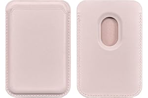KEMUZ Magnetische Wallet mit MagSafe für iPhone 16/15/14/13/12 Serie, RFID-Blockierender Kartenhalter aus Veganem Leder - Ultradünnes Design (3 Karten), Pink