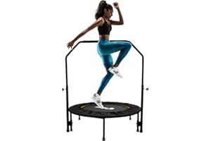 FFitness Elastisches Trampolin Ø 102 cm 40 Zoll Jumping Fitness Trampolin klappbar höhenverstellbar für Erwachsene und Kinder