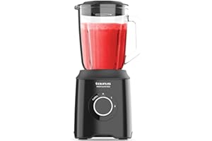 Taurus - Batidora de Vaso 1500W | 2 Velocidades + TURBO | Cuchillas 4 Filos Extraíbles | 2 Velocidades + TURBO | Diseño Negro Elegante | Seguridad Antideslizante | BPA Free