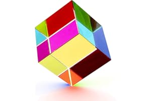 KOAVAE Magic Optic Prism Cube, 15/18/20/23/25 mm Square Cube Color Prism Refractor Crystal Optical Glass Sun Catcher, Creative Glass Photography Prisms Cube Science Educational Gift for Kids (15mm)