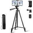 Phone Tripod Stand, IBESTON 42 Inch 106cm Aluminum Lightweight Extendable Tripod with Holder Mount and Bluetooth Wireless Remote Shutter for Camera and for iPhone Samsung and Other Android Smartphones