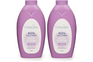 SLEEPY SKIPPER Pack of 2 Cotton Tree Body Powder 100% Talc Free Kind & Gentle Keeps Body Skin Soft and Dry (Lavender)