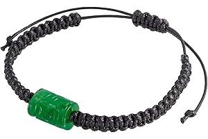 VALHALLA Jade-Armband für Männer, Herren-Jade-Armreif, Herren-Jade-Perlenarmband, verstellbar, dunkelgrün, Glücksbringer, schwarzes Armband