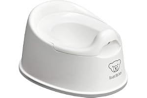 BabyBjörn Smart Potty, White/Grey – Compact & Practical Potty for Toddlers, Comfortable Seat, Splashguard for Mess-Free Training, BPA-Free, Easy to Clean, Ideal for Home & Travel