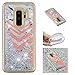 Produktbild Shinyzone Glitzer Flüssigkeit Hülle für Samsung Galaxy A8 2018,Marmor kreativ 3D Gemalt Muster Handyhülle,Bling Treibsand Liebe Herz Fließend Weich TPU Schutzhülle