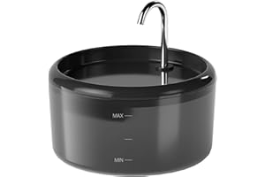 VOUAAOOD Cat Water Fountain for Drinking Silent: Cat Fountain Automatic - 2.4L Water Fountain Kitten Bowl Indoor - Pet Fountain with LED Light - Electric Pet Water Dispenser for Small Animal - Faucet Shape