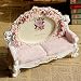 Gift Garden Photo Frames in Sofa Shaped - Rose Pattern Polyresin Carving Craft Frame, Pink 5x3.5inch