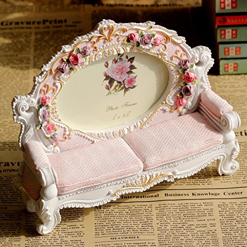 Giftgarden 9×13 Bilderrahmen in Sofasform rosa weiß Dekorahmen Geschenke Freunde - 4