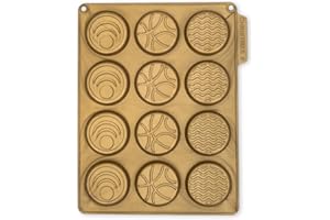 CÉCOA • Moule Silicone Mendiants Chocolat Décorés • 100% Alimentaire • Sans BPA • Anti-Adhésif • 12 Cavités Design Graphique • Four, Frigo, Congélateur • Températures -40°C à +230°C