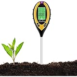 Abafia Bodentester Pflanzen Tester, 4-in-1 PH-Meter, Sonnenlicht, Temperatur, Feuchtigkeitsmesse PH Wert Messgerät für Pflanz
