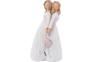 ACTLATI Angel Sisters Figurine, Forever Sistery and Friendly Sculpture, Hand Carved Figurine, Friendship Sisters Guardian Angel Sculpture, Best Gift For Woman, Birthday Gift for Sister/Bestie