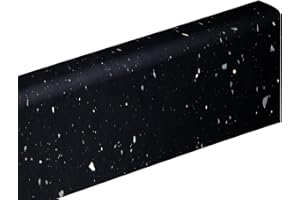 WORKTOP EXPRESS Black Sparkle Effect Laminate Kitchen Upstand - 3000 x 120 x 18mm