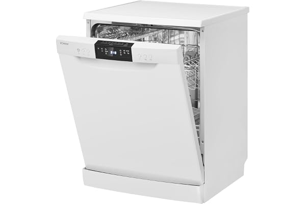 Bomann Inbyggnadsdiskmaskin 60 cm GSP7419-14 Platser, Vit, Rostfritt stål, 7 program, LED-display, Automatisk öppningsfunktion, 47 dB