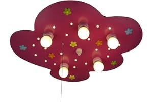 Niermann Standby Deckenleuchte Wölkchen, Blumenwiese, magenta mit LED-Schlummerlicht 760