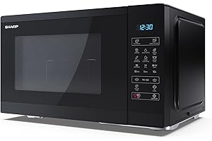 SHARP YC-MG252AU-B 25 Litre 900W Digital Microwave with 1000W Grill, 11 power levels, ECO Mode, defrost function, LED cavity light - Black
