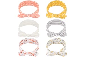 SPOKKI Hairband 6 Pieces Turban Headband Hair Accessories Cute Bow knot Head wear for Baby/Girl/Infant Toddler Photo/Birthday Party (A)