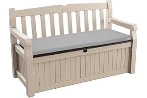 Kosiproducts 2 Seater Bench Seating Pad Cushion to fit Icenic Eden Garden Rattan Furniture 128cm x 50cm (Grey) - Bench Not Included