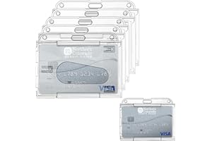 skytowards 6 PCS Porta Badge Plastica Portabadge Trasparente Portabadge Verticali Doppio Portabadge Rigido per Carta D'identità Studentesca, Carta Bus e Carta D'identità (5.8 * 8.9 CM)