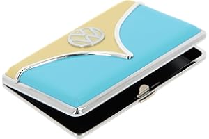 Polyflame Brisa VW Collection - Estuche para Tarjetas de Visita Volkswagen con Frente Elegante de T1 Bus 10,8 cm (Crema y Azul)