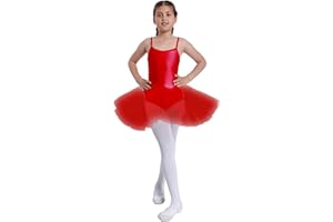 Carnavalife Maillot Ballet Niña para Danza Bailarina de Tirante Fina con Tutus para Niñas Clases y Disfraces de Bailarina, Traje de Danza