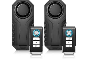 ZEXMTE Fahrrad Alarm, 113 dB lautes drahtloses Diebstahlsicherung Alarm Mit Fernbedienung, Vibration Motion Sensor Wasserdicht Alarm Für Motorrad, Roller, Fahrrad, Tür, 2 Pack