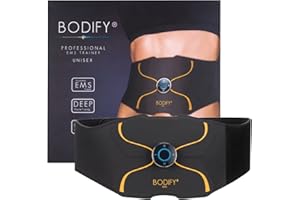 Bodify Stimulateur d'abdominaux EMS Pro - Tonifie et renforce Votre Ceinture Abdominale par électrostimulation - Ceinture Abdominale - Entraînement Abdominal EMS - L’Original