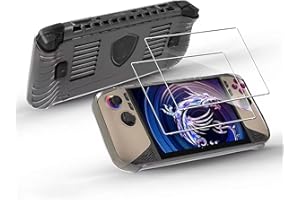 KUSINHOKA Clear Case for MSI Claw 8 AI+/MSI Claw 8 AI Plus + 2 Pack Screen Protector ,Shock Absorption Anti Scratch Transparent TPU Protective Case for MSI Claw 8 AI+/MSI Claw 8 AI Plus,Transparent