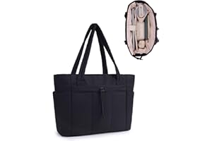 Wandering Nature Women's Handbag Tote Bag 20 L Large Quilted Shopper Bag with Laptop Compartment (15.6 Inches) and Drink Holder (40 oz/1.18 L), Ideal for Office, School, Travel, Shopping (Patent