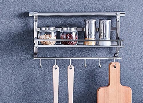 Shelf Stainless Steel Cookware Shelf Hook Kitchenware Storage Shelf Two Kitchen Shelf Wall ( Size : A )