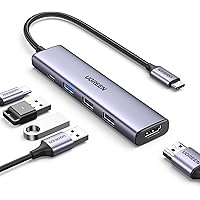 UGREEN Revodok USB C Hub, 5-in-1 USB C Multiport Adapter with 100W PD, 4K HDMI, 3 USB-A Data Ports, Aluminum USB Type C Hub f