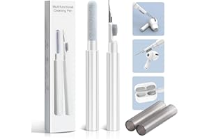 HERFAIR AirPod Cleaning Kit,Multifunctional 3-in-1 Earphone Cleaner Tool Professional Headphone Phone Clean Pen Brush Compatible with Earbuds, AirPods, Camera Lens, Charging Cases, Keyboards, Cell Phones, etc