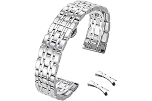 HEYOZURY Cinturini per Orologio Acciaio Inossidabile Cinturino in Metallo con Estremità Dritta e Curva 12mm 14mm 16mm 18mm 19mm 20mm 21mm 22mm Cinturino di Ricambio in Metallo per Uomini/Donne