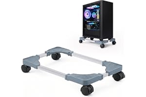 BOTEWO Mobilny aluminiowy stojak na procesor do komputera: stojak na komputer - wózek komputerowy, stojak na komputer z kółkami (kolor szary)