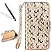 Price comparison product image Galaxy S7 Edge Flip Case,Luxury Shiny Pu Leather Case for Samsung Galaxy S7 Edge,Leeook Cool Creative Fashionable Laser Magnetic Closure Foldable Strap Leather Wallet Case Bling Glitter Butterfly Pattern Card Slots Pouch Flip Bookstyle Protective Case Cover with Stand Function for Samsung Galaxy S7 Edge + 1 x Black Stylus-Butterfly,Gold