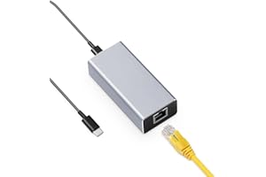 BINARDAT Convertisseur POE vers Type-C, IEEE802.3af/at Ethernet 10/100 Mbps, sortie de charge 22 W USB C 5 V/3 A ou 9 V/2,22 A auto-adaptative, transmission de données et alimentation pour smartphone/tablette