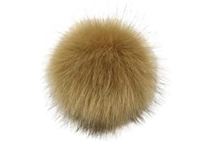 TONSEE ACCESSOIRE Tonsee 12 Stücke Flauschigen Plüsch Strickmützen Zubehör,1Stücke Pom Pom Ball mit Druckknopf für Stricken Hüte Zubehör Bommelmütze Schlüsselanhänger Bommel 10cm