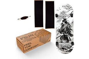 BERLION Finger Skate pour doigts professionnel en bois Pro, mini skateboard Fingerboard petit, ponçage et roues, Finger Toys anti-stress Marque (White Black)