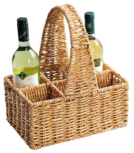 Kesper 19850 Flaschenkorb für 6 Flaschen, Maisblatt, Maße: 30 x 20, Höhe: 14/36 cm
