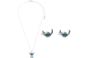 Disney Stitch Smyckesset för flickor, halsband, örhängen, armband, ringar för vänskap, Stitch-gåvor