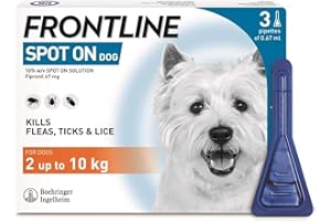 PET BAZAAR FRONTLINE Spot On Flea & Tick Treatment for Small Dogs (2-10 kg) - 3 Pipettes, Flea And Tick Treatment For Dogs