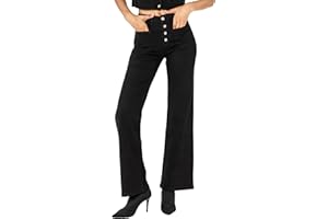 Nina Carter Flared Bootcut Jean pour Femme Taille Haute Évasé Vintage Effet Usé Stretch