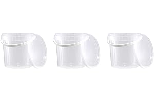 Nipter Seau en Plastique de qualité Alimentaire avec Couvercle, Transparent, 100% recyclables, 1L x 20 pièces
