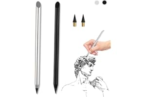 ALECPEA Premium Everlasting Metal Pencil Set - 2-Pack with Spare Refills - Durable and Sustainable Writing Instrument for Long-lasting Use