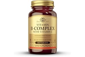 Solgar Vitamina B-Complex con Vitamina C, Sabor y Aroma Vainilla, 100 Unidades (Paquete de 1)