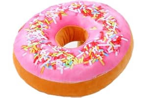 Nunubee - Cojín Redondo con Divertido Estampado en Forma de Donut, de Felpa, para Silla de Oficina o Asiento de Coche