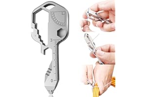 SHAO HUA Outil Clé Multifonction 24 en 1 | Extérieur Portable Mini | Ouvre-Bouteille en Acier Inoxydable | Pour Ligne de Coupe, Ouvre-Boîte, etc. (Argent)