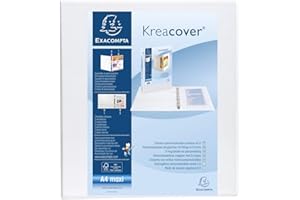 Exacompta - ref. 51944E - 1 customizable rigid opaque binder with 2 pockets - 4 D-rings of 50 mm - Spine 75 mm - External dimensions: 32 x 29.5 cm - Format to be filed A4 Maxi - Colour: white