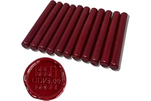UDIG.DE Siegelwachs 11 mm Bordeauxrot für Heißklebepistole 10 cm 100 g, weinrot